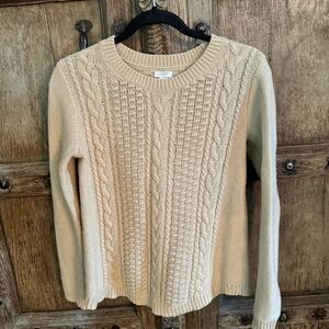 Tan j crew cableknit sweater